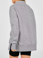Quarter-Zip Dropped Shoulder Sweatshirt