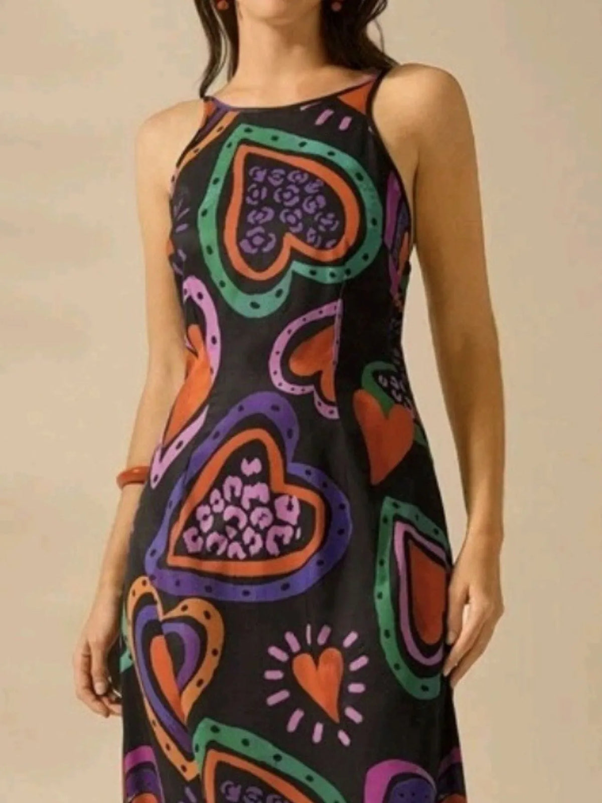 Printed Sleeveless Maxi Dress - Ladyez