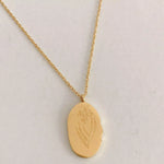 18K Gold-Plated Engraved Pendant Necklace