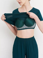 Plus Size Padded Round Neck Modal T-Shirt and Shorts Set