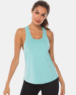 Full Size Scoop Neck Wide Strap Active Tank - Ladyez