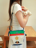 Waterproof Contrast Cartoon Crossbody Bag