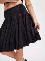 Tiered Drawstring Mini Skirt