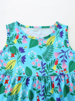 Children's Floral Print Sleeveless Casual Dress
