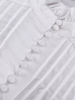 Button-Up Balloon Sleeve Mini Dress
