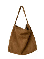 Large Suede Leather Tote Bag