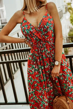 Printed Spaghetti Strap Maxi Dress