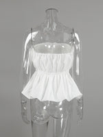 Ruched Bubble Hem Tube Top