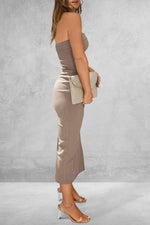 Slit Tube Midi Dress - Ladyez