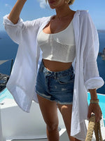 Evil Eye Embroidered Oversized Shirt - Ladyez