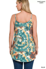 Zenana Tie Dye Front & Back Reversible Spaghetti Cami