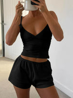 V-Neck Cami and Shorts Set - Ladyez