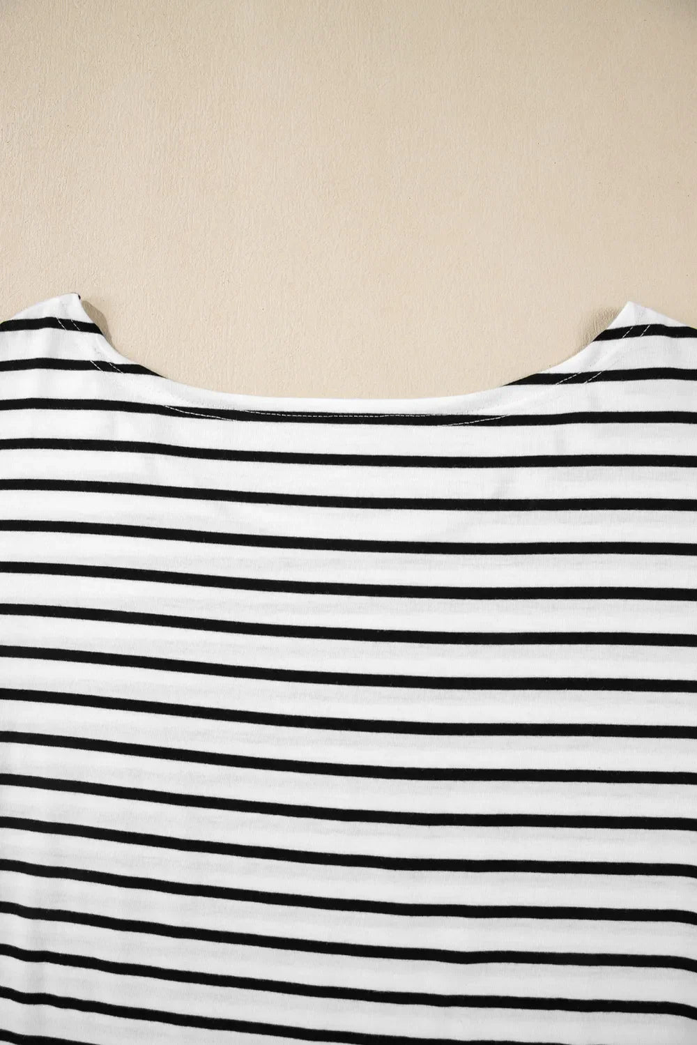 Stripe Half Sleeve Scoop Neck Top