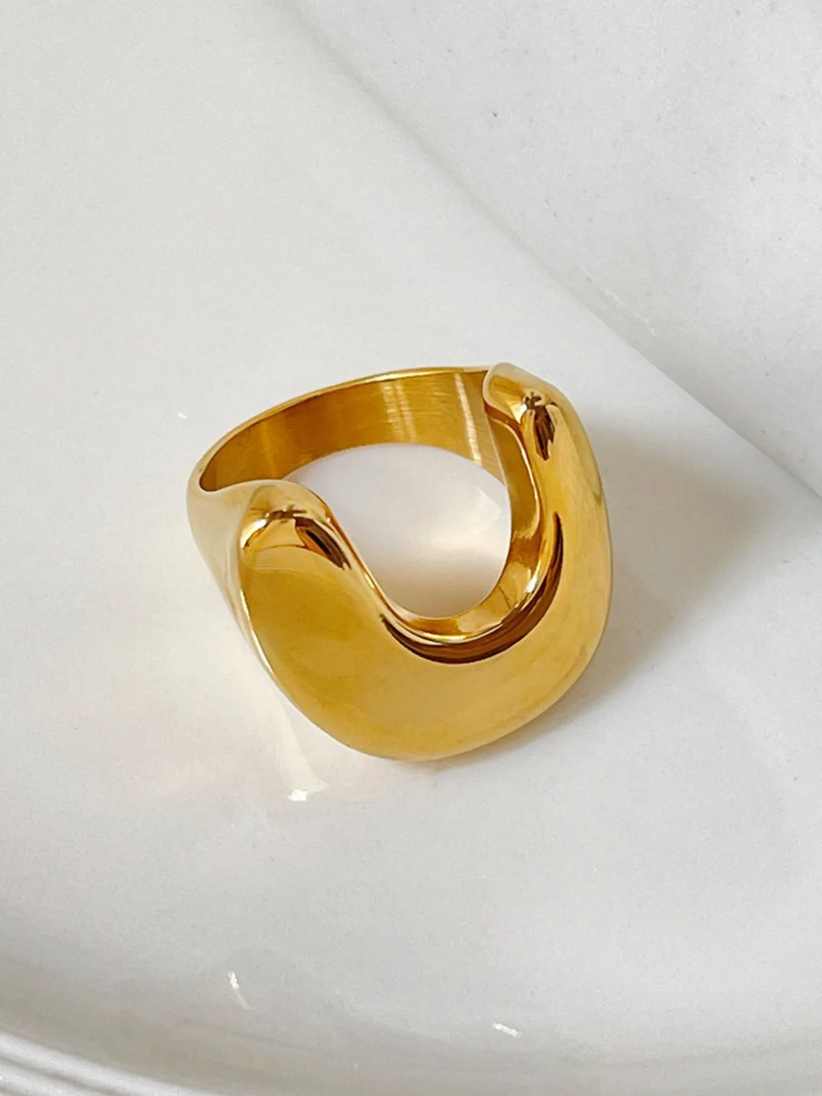 18K Gold-Plated U-Shaped Ring - Ladyez