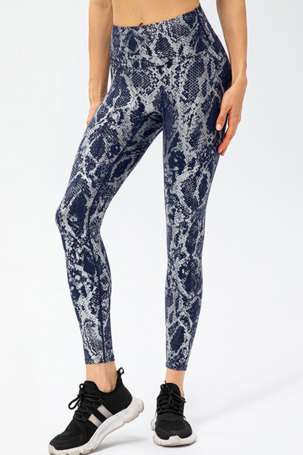 Animal Print Slim Fit Wide Waistband Long Sports Pants - Ladyez