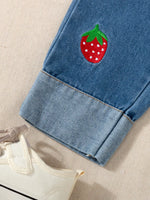 Children's Strawberry Long Sleeve Top and Jeans Set