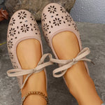 Floral Cutout Tied Slip-Ons