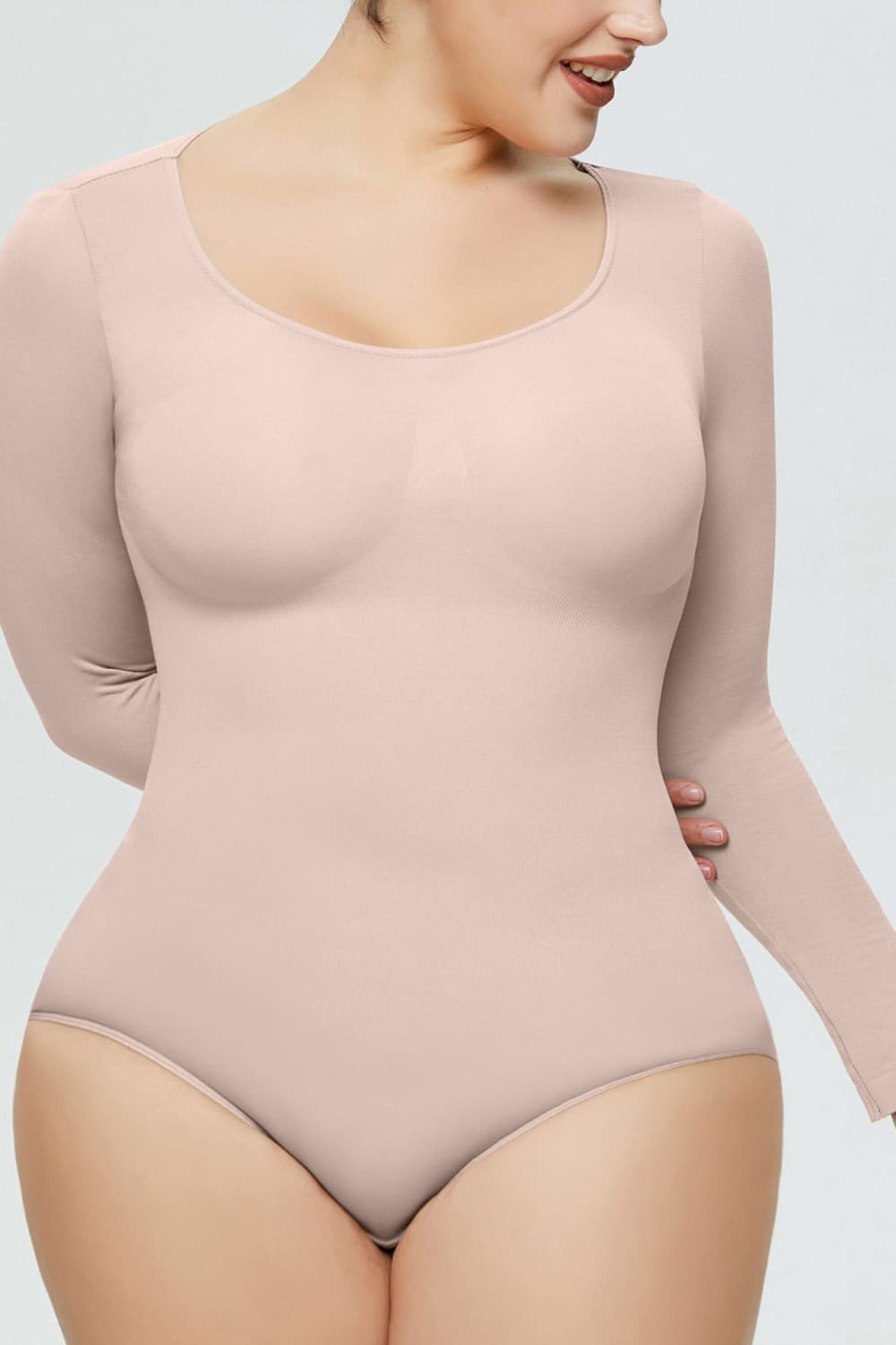 Long Sleeve Shaping Bodysuit - Ladyez