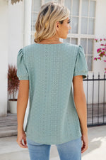 Eyelet Puff Sleeve T-Shirt