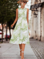 Printed Sleeveless Midi Dress