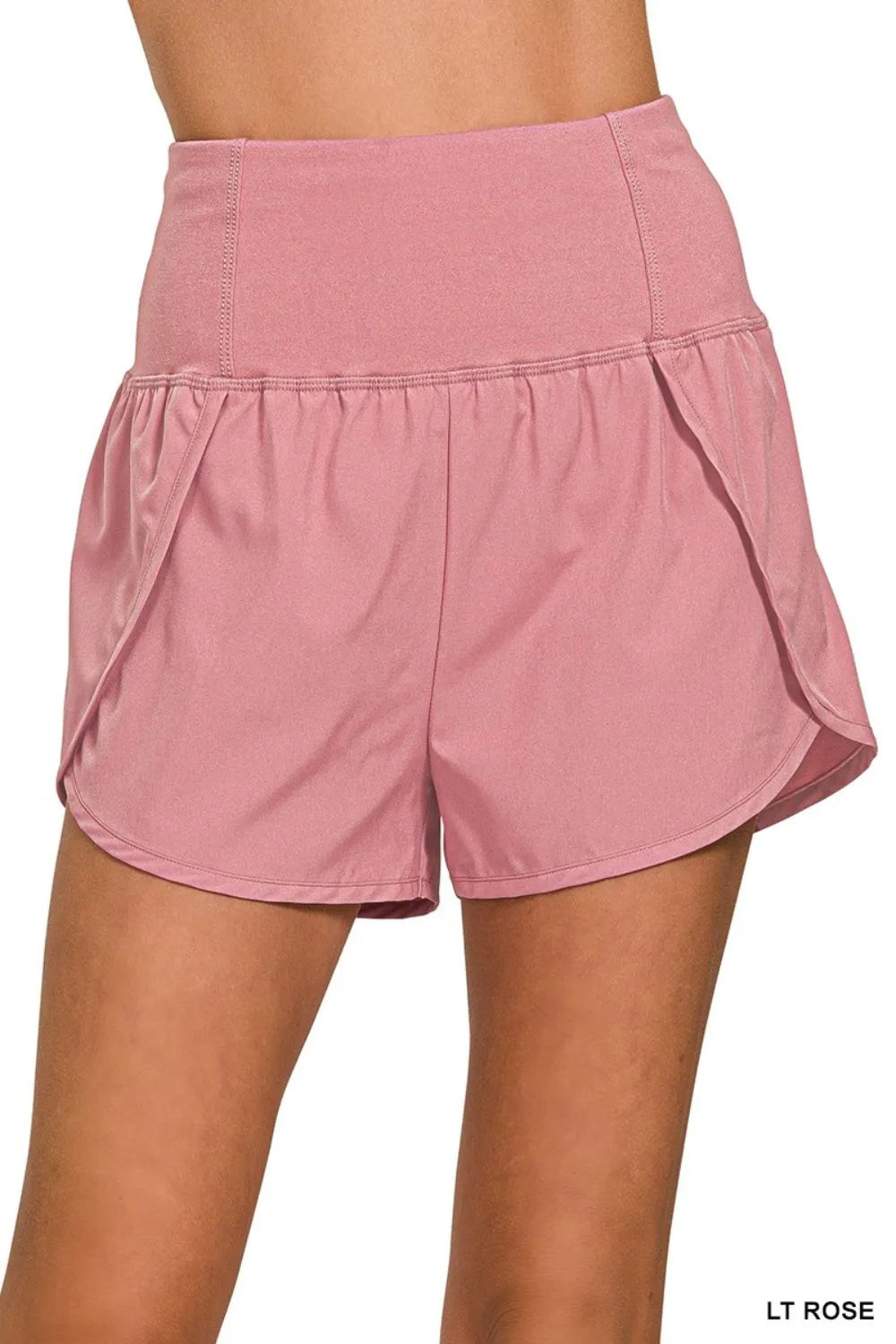 Zenana High Waisted Zippered Back Pocket Running Shorts - Ladyez