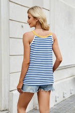 Contrast Striped Round Neck Cami