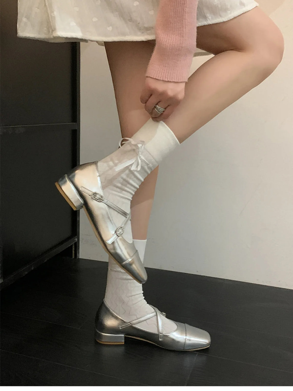 Square Toe Block Heels Mary Jane Shoes - Ladyez