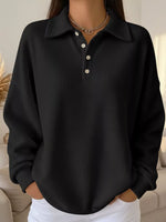 Full Size Waffle Knit Button Detail Top Plus Size