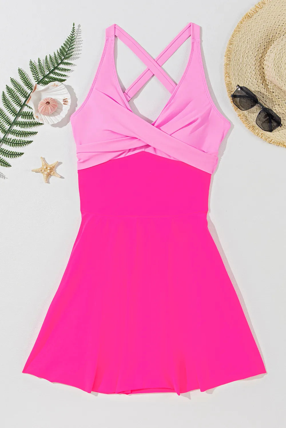 Crisscross V-Neck One-Piece Swimwear - Ladyez