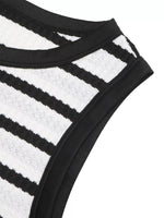 Sleeveless Striped Bodycon Midi Dress