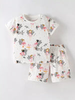 Children's Fairy Print Short Sleeve Tee and Shorts Set
