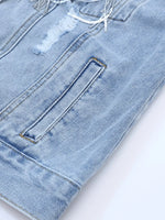 Fringed Sequin Embellished Denim Jacket