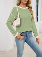 Contrast Trim Long Sleeve Sweatshirt
