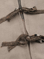 Leopard Heart Back Tie-Front Knit Cardigan