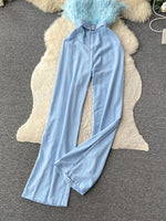 Feather Trim Strapless Wide Leg Jumpsuit