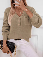 Button Detail Long Sleeve Sweater