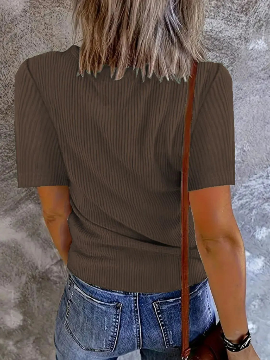 Solid V-Neck Short Sleeve T-Shirt