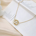 18K Gold-Plated Pearl Twisted Pendant Necklace