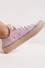 Beast Fashion Lace Up Woven Espadrille Sole Sneakers - Ladyez