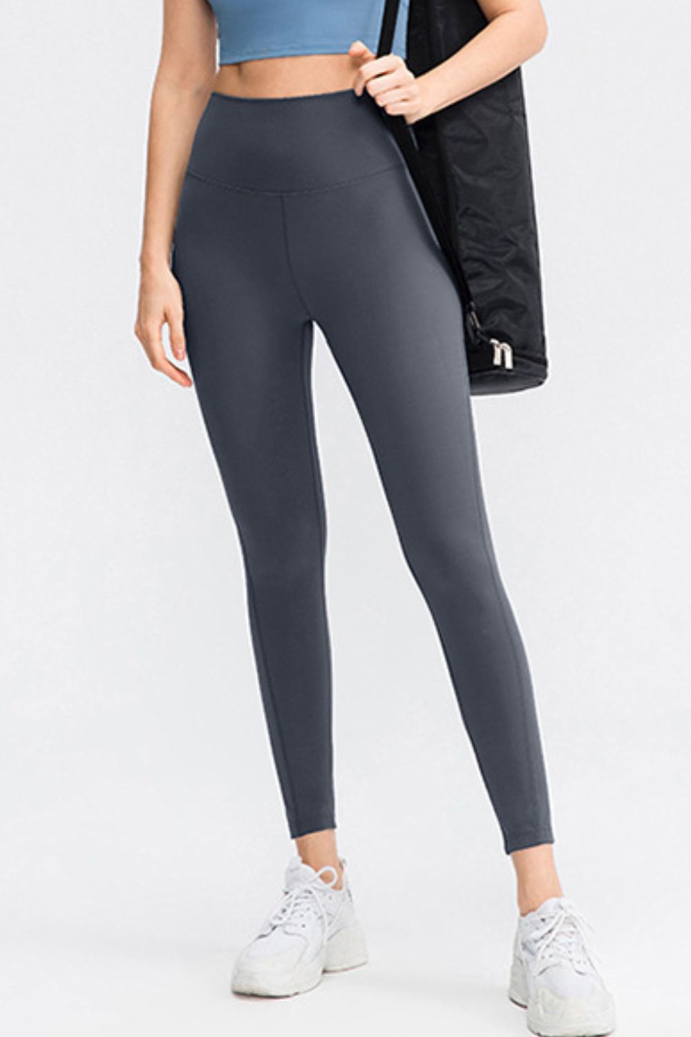 Slim Fit Wide Waistband Long Sports Pants - Ladyez