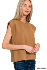 Zenana Round Neck Viscose Sweater Vest