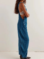 Corduroy Wide-Leg Overall with Adjustable Straps