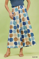 Umgee Dot Print Wide Leg Pants