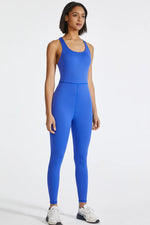 Crisscross Back Wide Strap Active Jumpsuit - Ladyez
