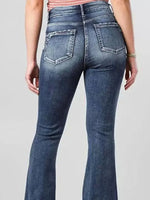 High-Rise Flare Gradient Wash Jeans - Ladyez
