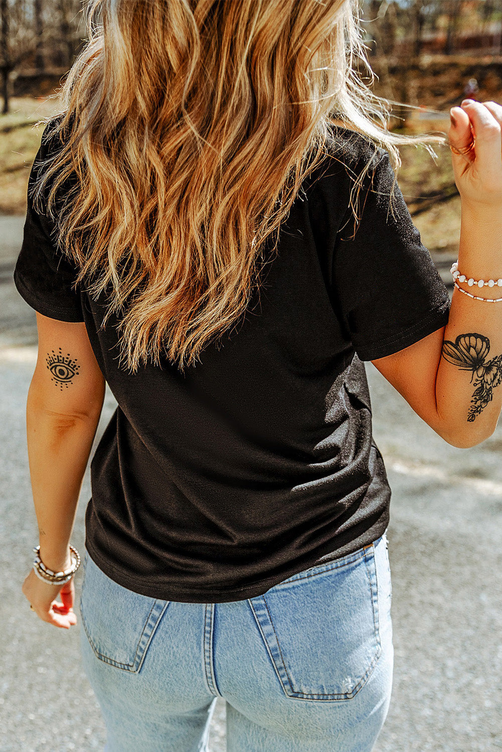 Skull Round Neck Short Sleeve T-Shirt - Ladyez