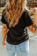Skull Round Neck Short Sleeve T-Shirt - Ladyez