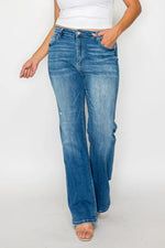 bytos Full Size Distressed High Rise Jeans with Pockets