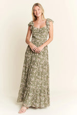 Jade By Jane Ruffle Sleeve Tiered Maxi Dress - Ladyez