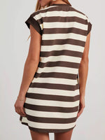 Full Size Casual Striped Short Sleeve Mini Dress Plus Size